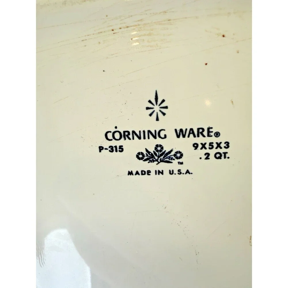 CorningWare Blue Cornflower P-315 Loaf Pan 2 Quart 9x5x3 Vintage USA GUC